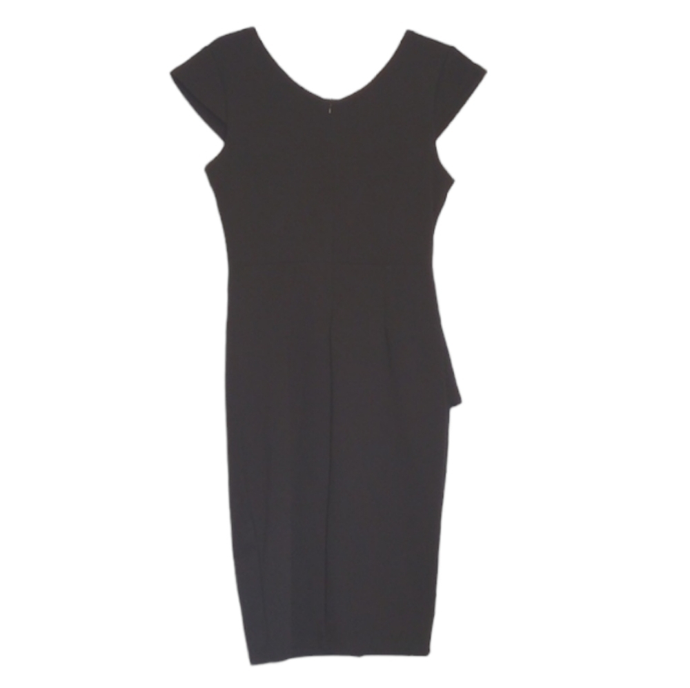 Viwenni Womens Dress Sz S Little Black Dress Ruffle Slit Cap Sleeve Cocktail - Picture 5 of 9